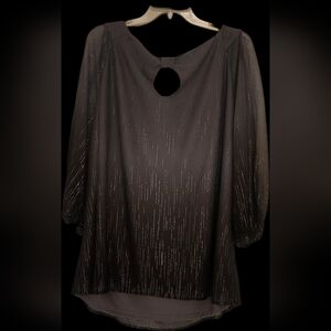 Sara Michelle Black Shimmer Blouse